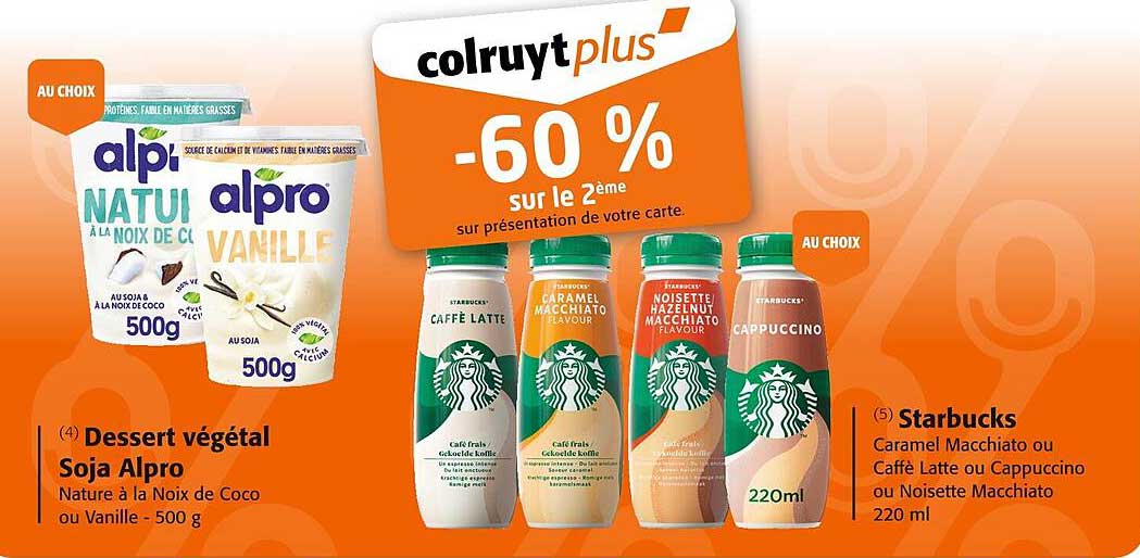 Dessert végétal Soja Alpro Nature à la Noix de Coco ou Vanille - 500 g