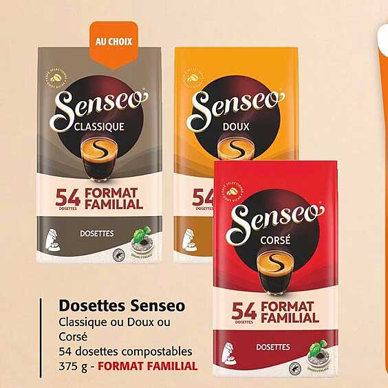 Dosettes Senseo Classique ou Doux ou Corsé