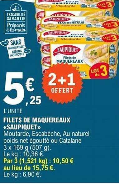 FILETS DE MAQUEREAUX «SAUPIQUET»