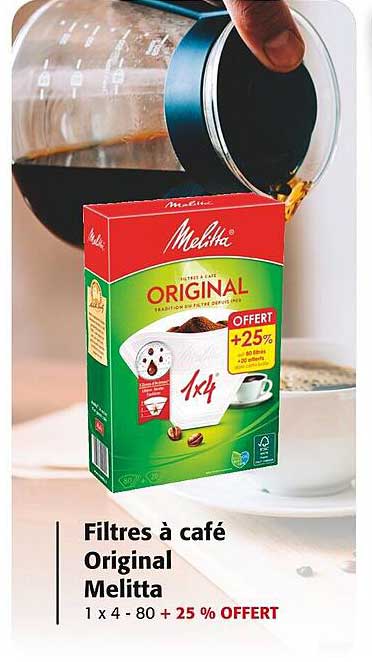 Filtres à café Original Melitta 1 x 4 - 80 + 25% OFFERT