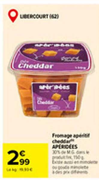 Fromage apéritif cheddar APÉRITÉES