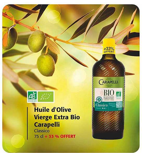 Huile d'Olive Vierge Extra Bio Carapelli Classico 75 cl + 33 % OFFERT