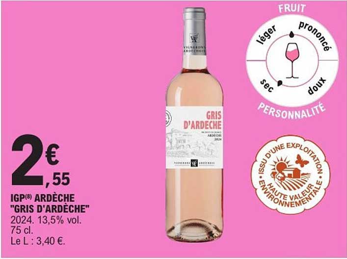 IGP® ARDÈCHE "GRIS D'ARDÈCHE"