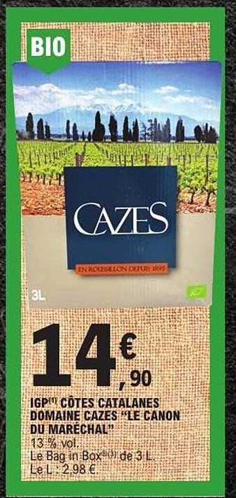 IGP CÔTES CATALANES DOMAINE CAZES "LE CANON DU MARECHAL"