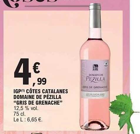 IGP(*) CÔTES CATALANES DOMAINE DE PÉZILLA "GRIS DE GRENACHE"