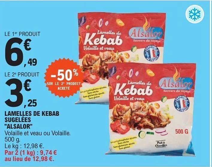 LAMELLES DE KEBAB SUGELÉES "ALSALOR"