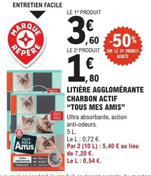 Litière agglomérante charbon actif "Tous mes amis"