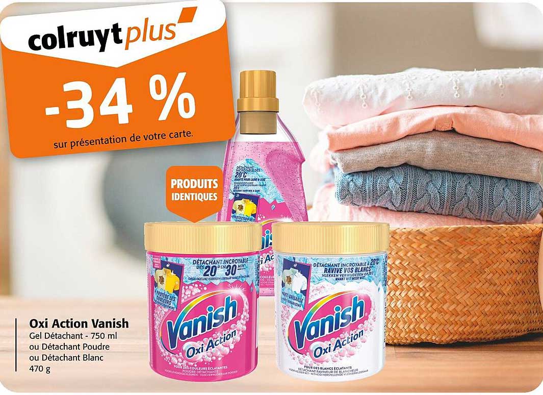 Oxi Action Vanish Gel Détachant - 750 ml ou Détachant Poudre ou Détachant Blanc 470 g