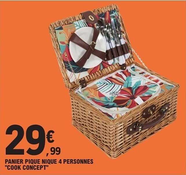 PANIER PIQUE NIQUE 4 PERSONNES "COOK CONCEPT"