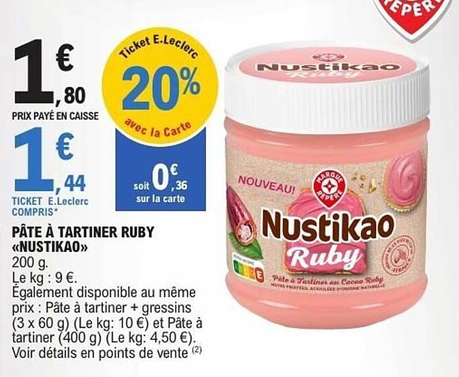 PÂTE À TARTINER RUBY «NUSTIKAO»