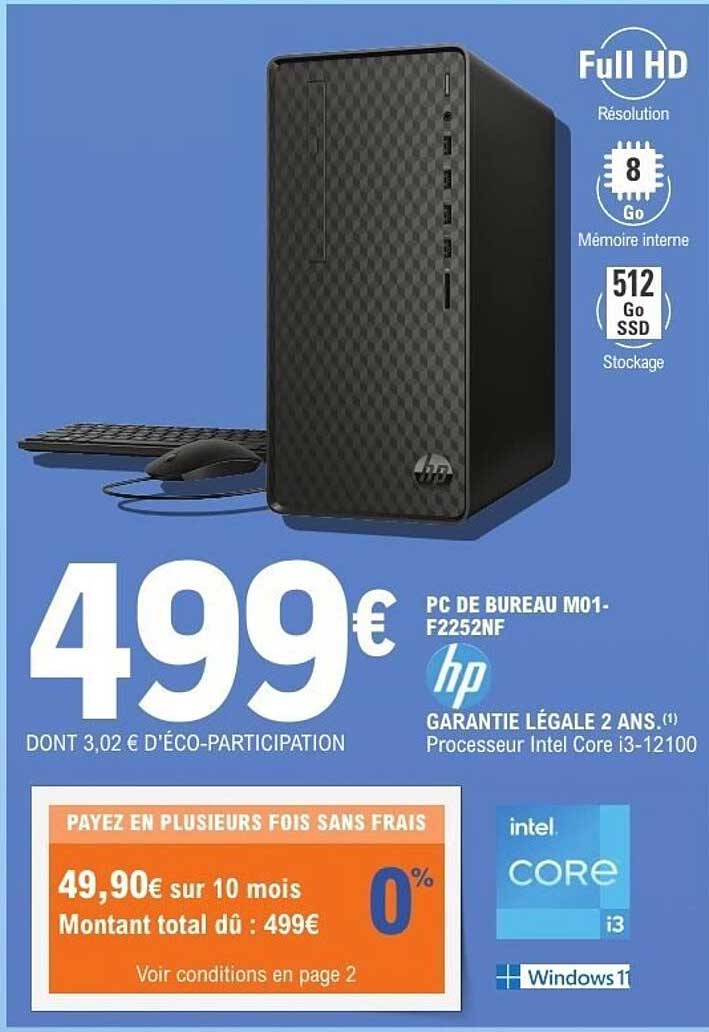 PC DE BUREAU M01-F2252NF