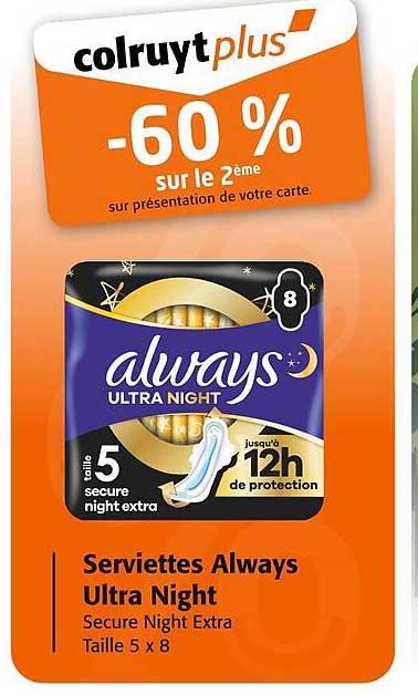 Serviettes Always Ultra Night