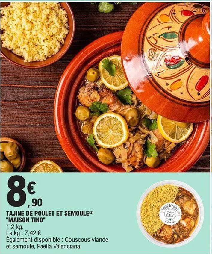 TAJINE DE POULET ET SEMOULE "MAISON TINO"