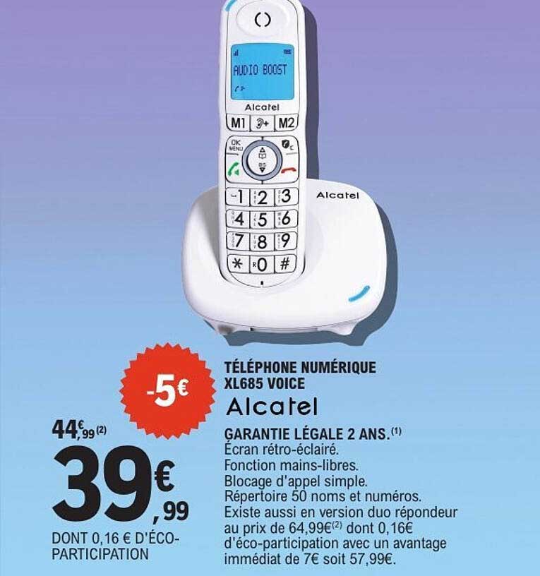 TÉLÉPHONE NUMÉRIQUE XL685 VOICE Alcatel