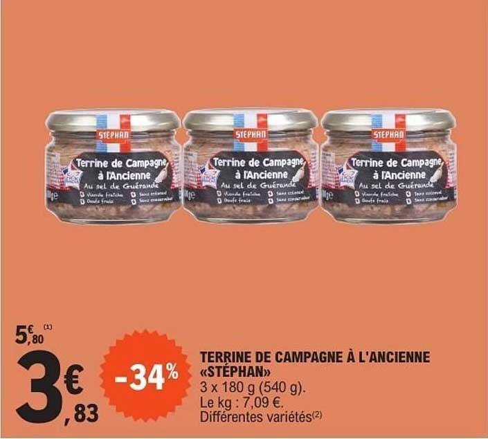 TERRINE DE CAMPAGNE À L'ANCIENNE «STÉPHAN»