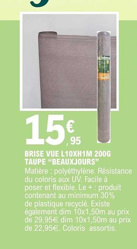 BRISE VUE L10XH1M 200G TAUPE “BEAUXJOURS”