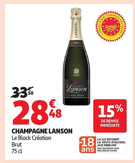 CHAMPAGNE LANSON Le Black Création Brut 75 cl