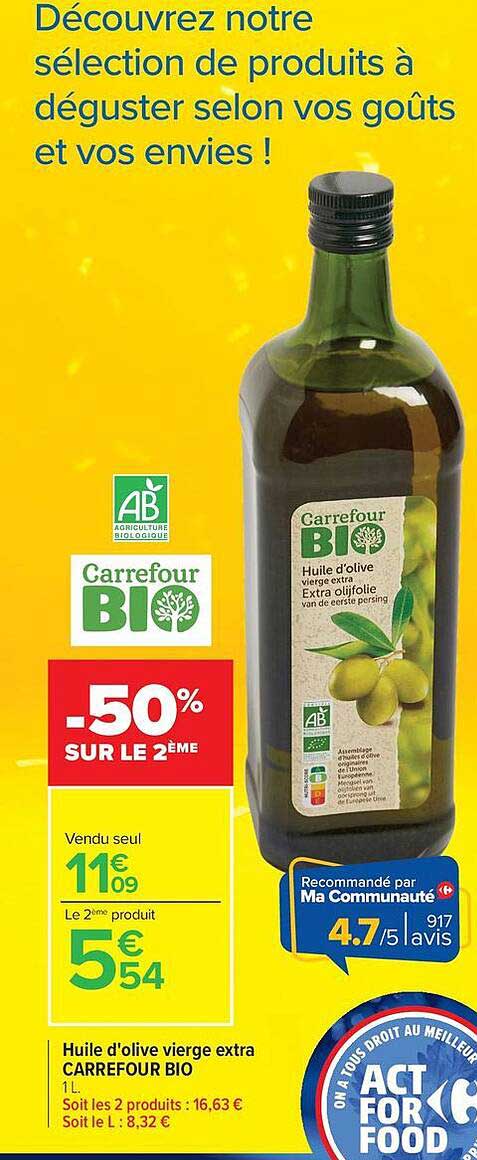 Huile d'olive vierge extra CARREFOUR BIO 1 L