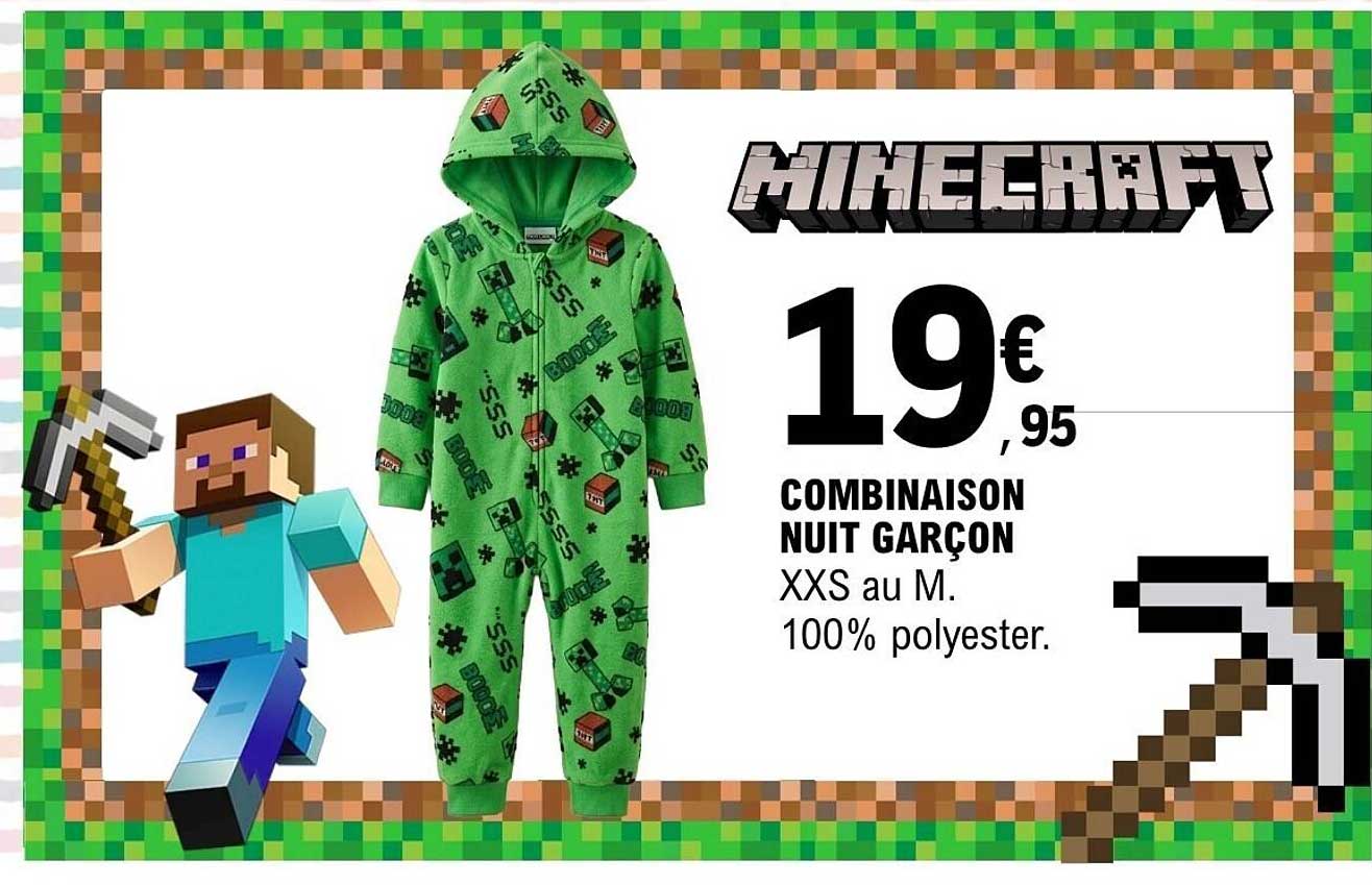MINECRAFT COMBINAISON NUIT GARÇON