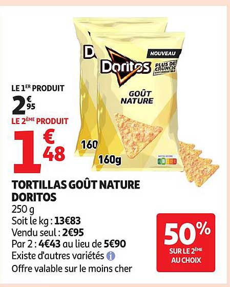 TORTILLAS GOÛT NATURE DORITOS