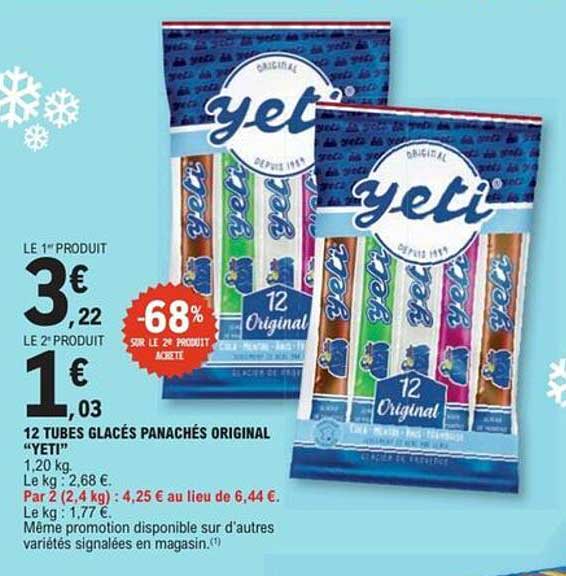 12 TUBES GLACÉS PANACHÉS ORIGINAL “YETI”
