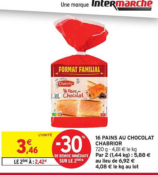 16 PAINS AU CHOCOLAT CHABRIOR