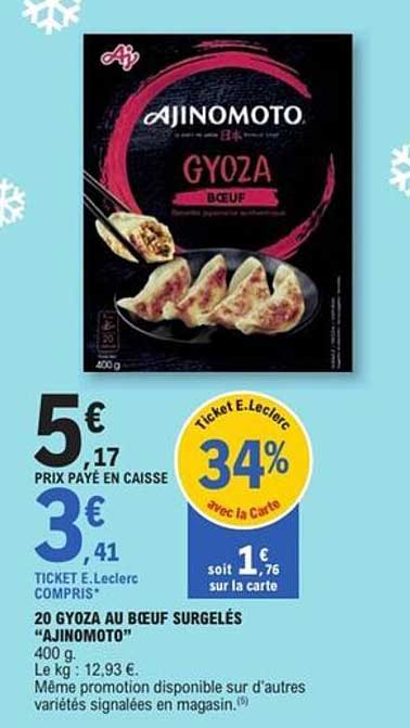 20 Gyoza au bœuf surgelés "Ajinomoto"