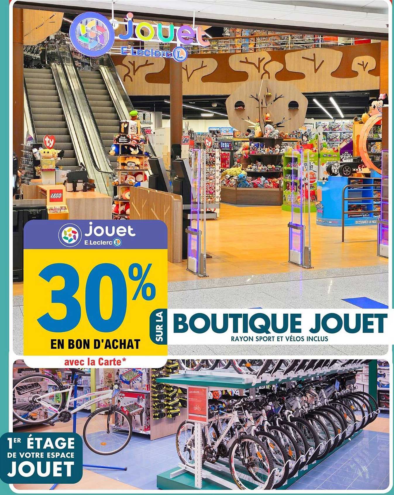 30% EN BON D'ACHAT SUR LA BOUTIQUE JOUET
