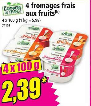 4 fromages frais aux fruits