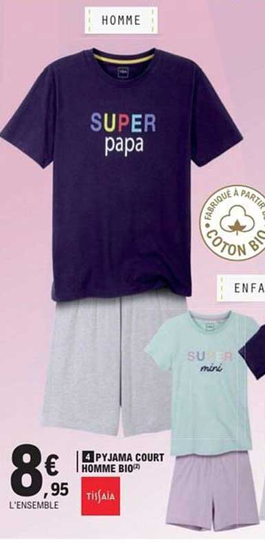 4 PYJAMA COURT HOMME BIO