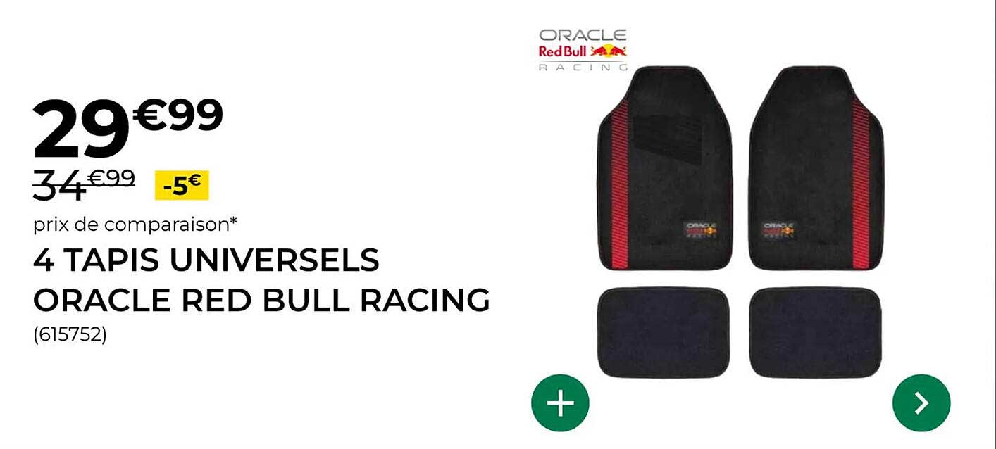 4 TAPIS UNIVERSELS ORACLE RED BULL RACING