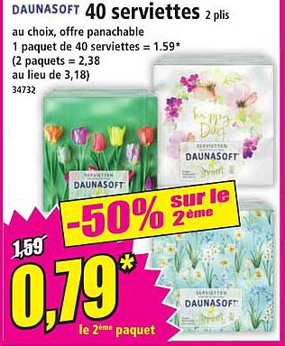 40 serviettes 2 plis