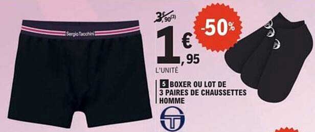 5 BOXER OU LOT DE 3 PAIRS DE CHAUSSETTES HOMME