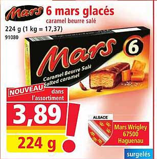 6 mars glacés caramel beurre salé