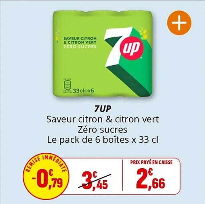 7UP Saveur Citron & Citron Vert - Zéro Sucres