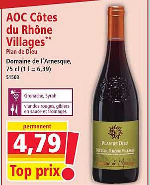 AOC Côtes du Rhône Villages* Plan de Dieu
