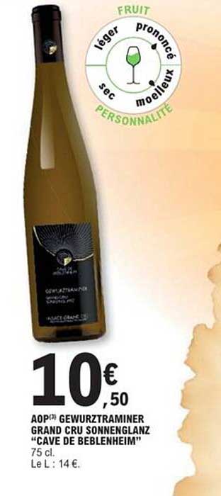 AOP® Gewurztraminer Grand Cru Sonnenglanz "Cave de Beblenheim" 75 cl