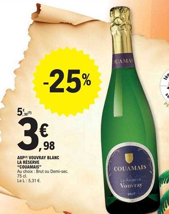 AOP Vouvray Blanc La Réserve "Couamais"