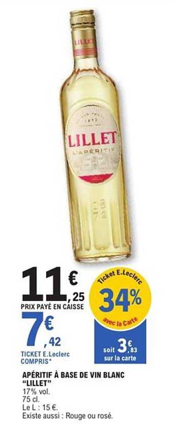 APÉRITIF À BASE DE VIN BLANC “LILLET”