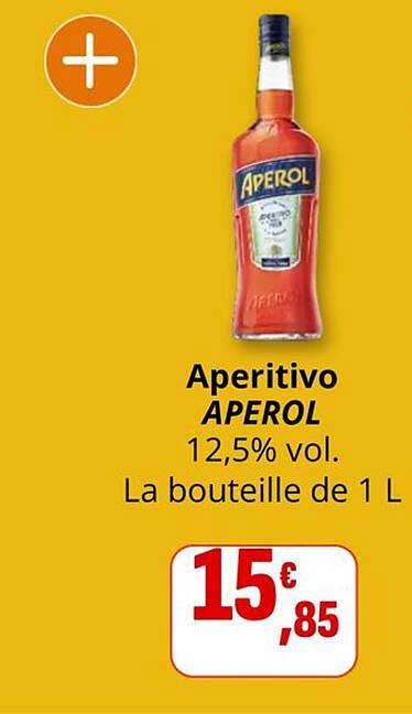 Aperitivo APEROL 12,5% vol. La bouteille de 1 L