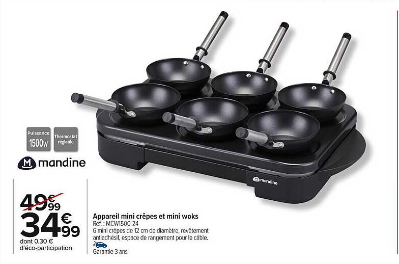 Appareil mini crêpes et mini woks
