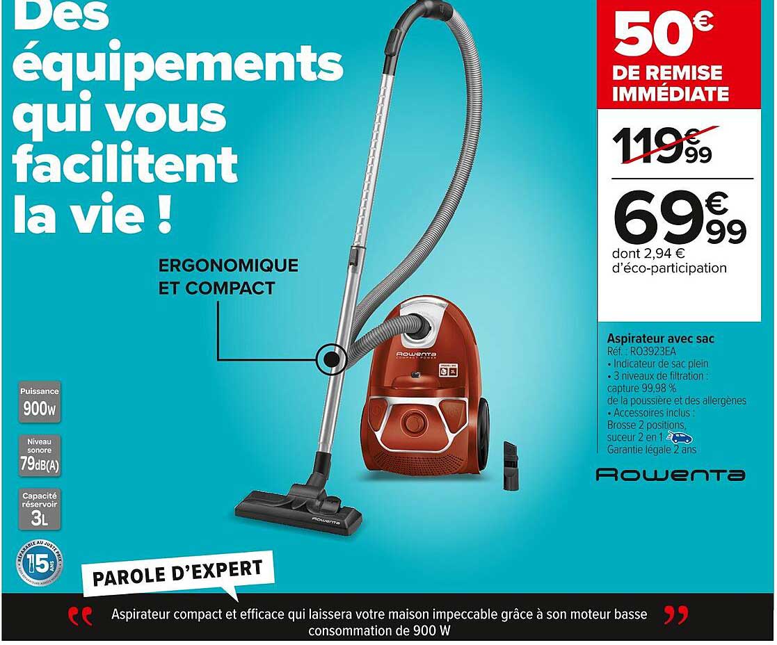 Aspirateur avec sac Rowenta