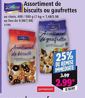 Assortiment de biscuits ou gaufrettes
