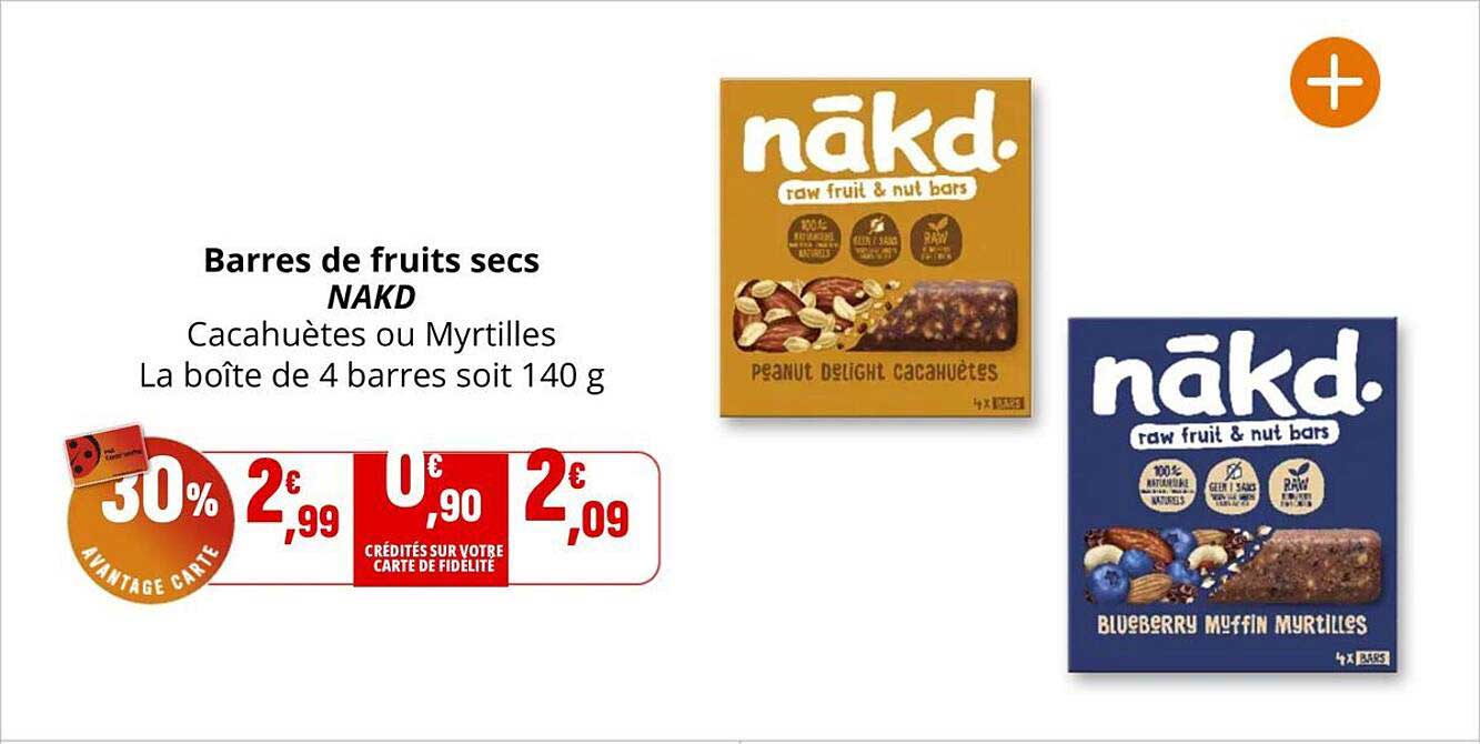 Barres de fruits secs NAKD