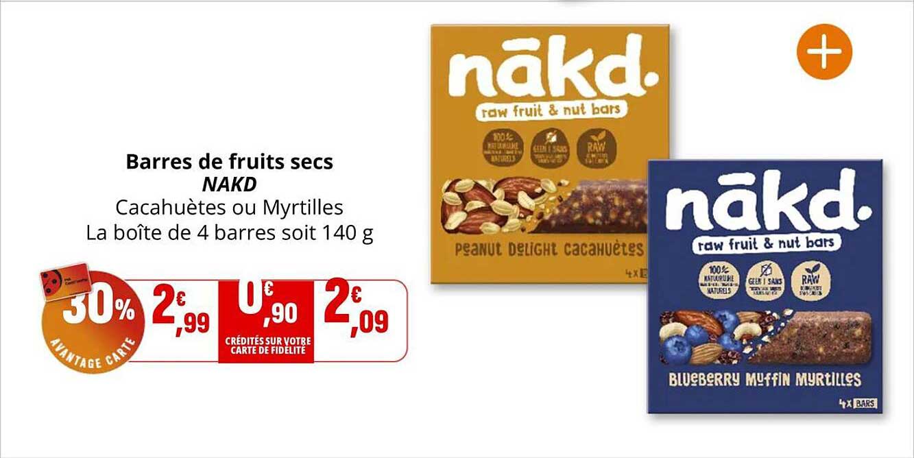 Barres de fruits secs NAKD