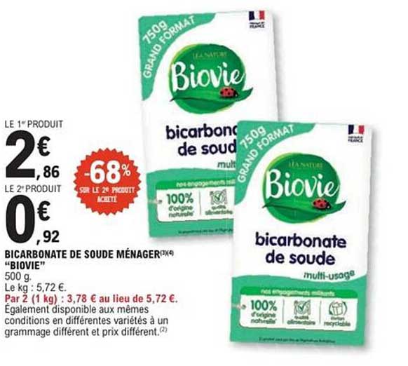 Bicarbonate de soude ménager "Biovie"