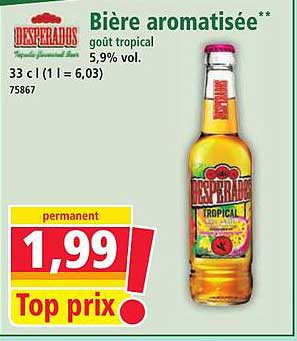 Bière aromatisée goût tropical