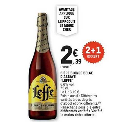 Bière blonde belge d'abbaye "Leffe"