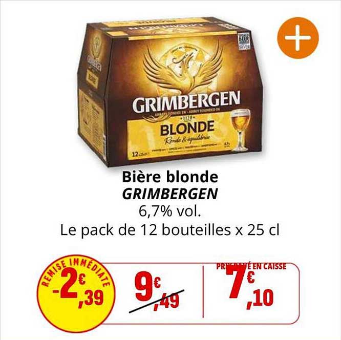 Bière blonde GRIMBERGEN 6,7% vol.