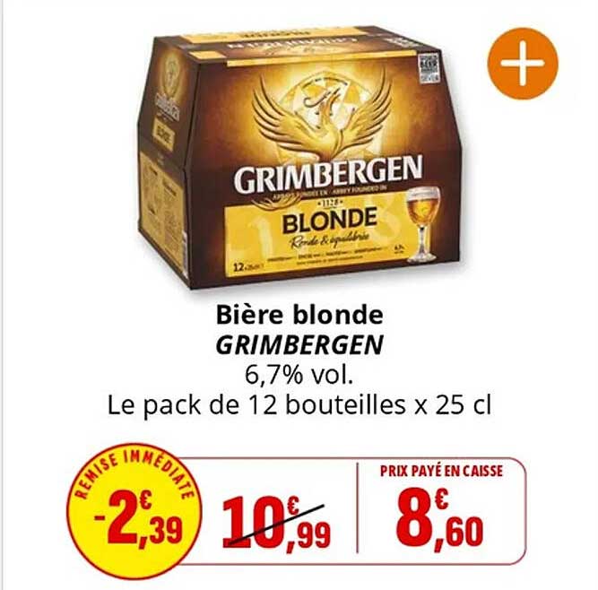 Bière blonde GRIMBERGEN